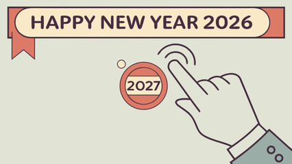 Happy new year celebration greeting card for the year of two thousand twenty six and beyond concept