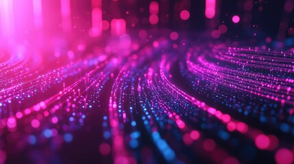 Digital data stream flowing through fiber optic network