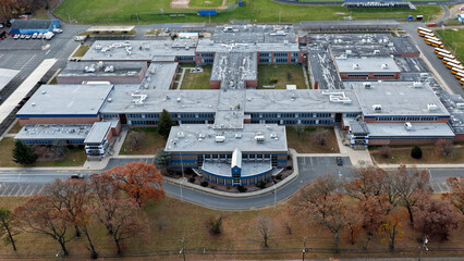 Aerial view of Sayreville War Memorial High School in Sayreville, New Jersey