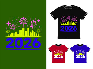 T-shirt design template featuring a black cotton tee illustration with a stylish floral vector print