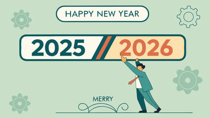 Happy new year celebration vector illustration for year transition from year 2025 to year 2026 design