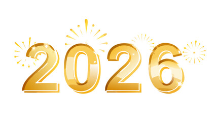 Happy new year celebration design template for year two thousand twenty six golden fireworks background