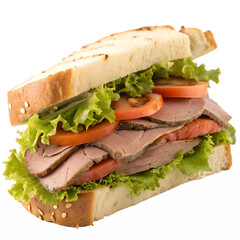 Roast Beef Sandwich on transparent background