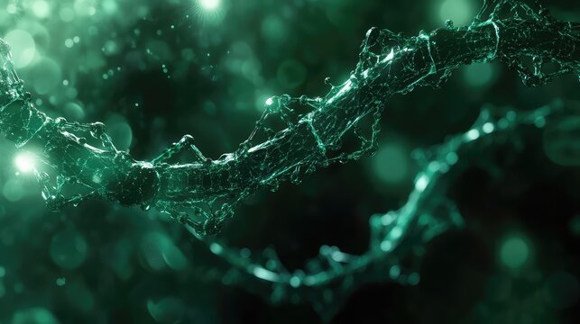 Dna molecule forming a futuristic genetic helix structure