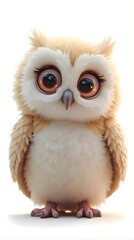 Fototapeta premium Extremely Fluffy Baby Owl with Sparkly Eyes
