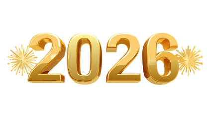 Happy new year 2026 golden celebration fireworks festive holiday greeting card design and decoration element