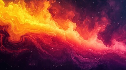 Fototapeta premium Abstract cosmic fire nebula with glowing stars