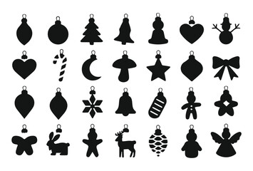 Christmas ornament vector silhouette set