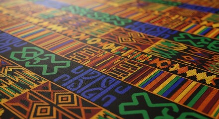 Naklejka premium Seamless pattern of vibrant African textile design