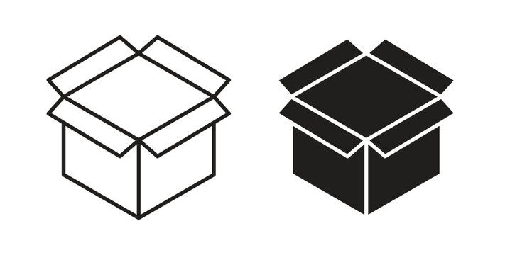 Open box icon Isolated flat vector in outline collection on white background