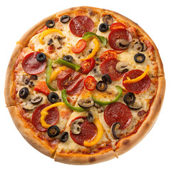 Supreme Pizza on transparent background