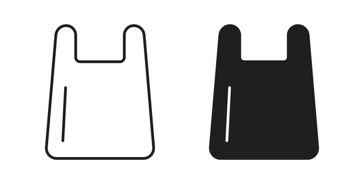 Plastic bag icon Isolated flat vector in outline collection on white background