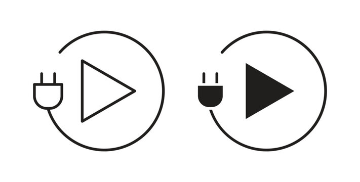 Plug and play icon Isolated flat vector in outline collection on white background