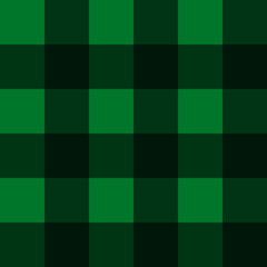 A classic seamless geometric square straight plaid repeat pattern of dark green and soft black, programmatic seamless background