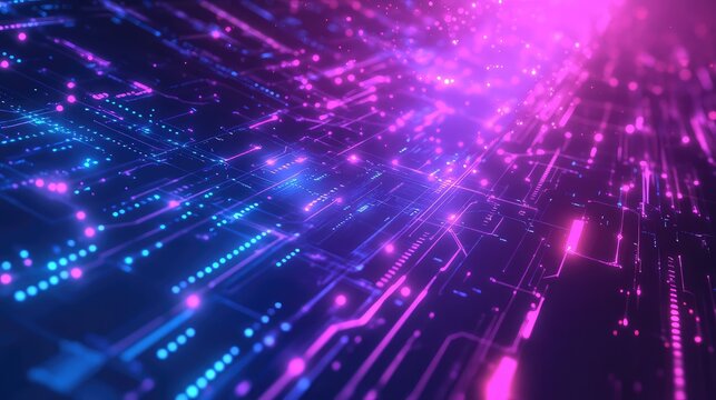 Digital circuit board connecting data and futuristic technology