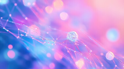 Abstract network connecting data points in a futuristic background