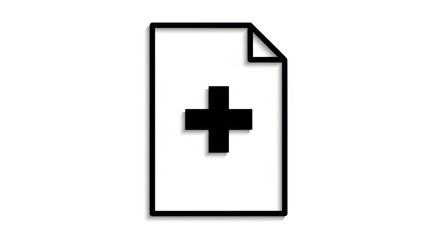 Obraz premium Medical Document Icons with Health Cross Symbol – Central and Corner Layout on White Background