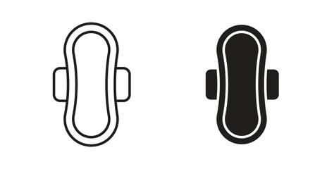 Sanitary pad icon Isolated flat vector in outline collection on white background © Bell