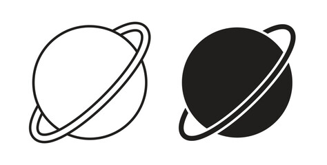 Saturn planet icon Isolated flat vector in outline collection on white background © Bell