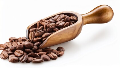 Obraz premium Scoop Of Coffee Beans Coffee Beans In Scoop Isolated