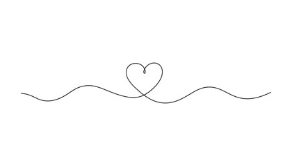 Elegant flowing line art with heart design for modern minimalist designs