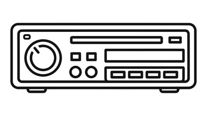 Car audio receiver icon, isolated on white background