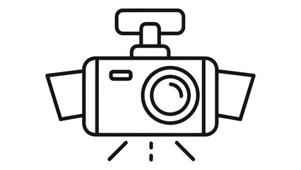 Car camera icon isolated on white background