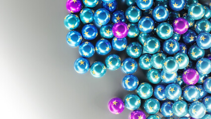 Christmas background featuring balls of various colors