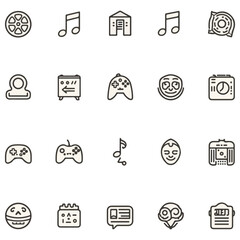 flat style game icons for logos