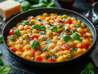 Italian Gnocchi with Tomato and Basil, Classic Italian Food, Catering Photography and Italian Material