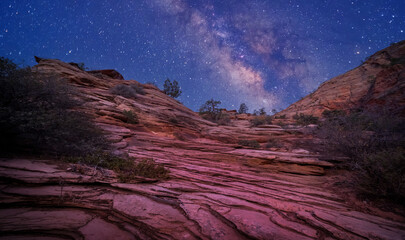 milky way over the mountains