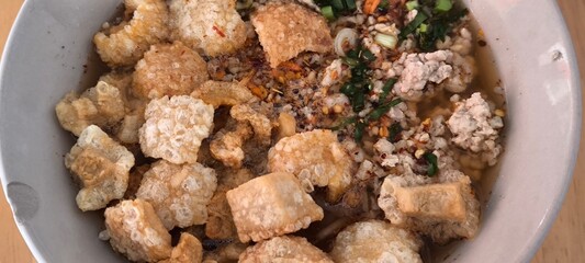 Tom Yum Noodles in a Restaurant