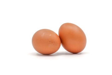 Chicken eggs on a white background have many health benefits such as being rich in quality protein. vitamins and minerals.