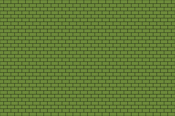 A section of a Dark Olive Green color brick wall is displayed. The brick wall has a uniform rectangular block pattern.