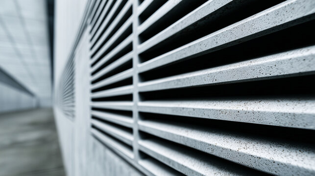 Close up, Abstract metallic architecture with minimalist background - Powered by Adobe