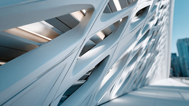 Close up, Abstract metallic architecture with minimalist background