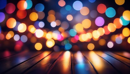 Colorful Bokeh Lights Shimmer In A Warm Ambient Glow Evoking A Sense Of Celebration And Joy During Nighttime Festivities