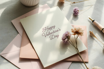 Send heartfelt Valentine's Day wishes with a beautifully designed card and handwritten note for a personal touch to show love and appreciation