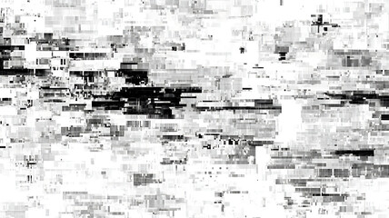 Monochromatic abstract pattern of fragmented pixels and geometric blocks
