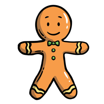 A cute gingerbread illustration. Great for stickers, logos, and children's clothing designs.