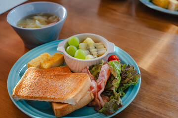 Colorful balanced breakfast
