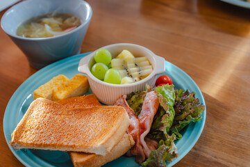 Colorful balanced breakfast
