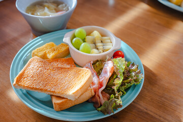 Colorful balanced breakfast

