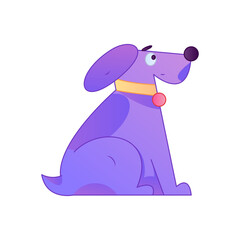 Cute Puppy Internet Gradient Flat Vector Illustration Commercial Animal Asset
