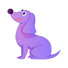 Cute Puppy Internet Gradient Flat Vector Illustration Commercial Animal Asset
