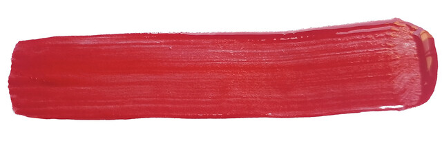 Hand-painted wet red paint stroke featuring realistic liquid shine and soft uneven edges, ideal for banners, titles, digital art compositions, and striking graphic highlights © Amer