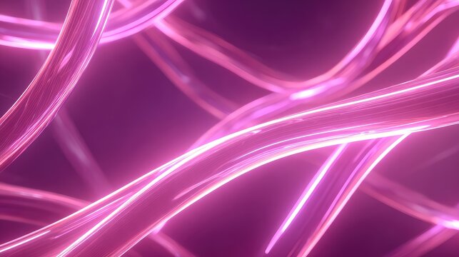 Glowing pink neon tubes abstract technology background - Powered by Adobe
