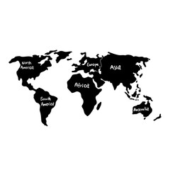 Simplified vector illustration of world map