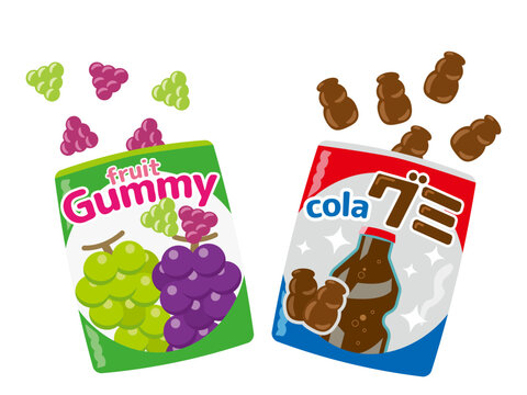 フルーツのグミとコーラのグミ