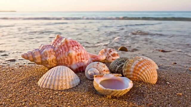 Macro shot of the iridescent interior of a mother of pearl shell, revealing the stunning nacreous layers and subtle color shifts as light plays across its surface, creating an abstract, organic patter